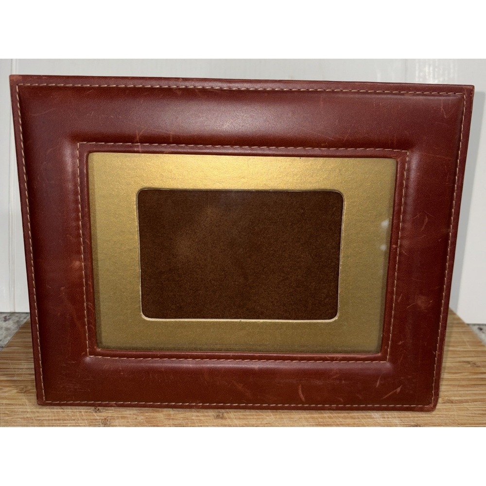 Swing Leather Photo Frame 9.5 X7.5  Desk Top Easel Back Portrait Landscape Matte